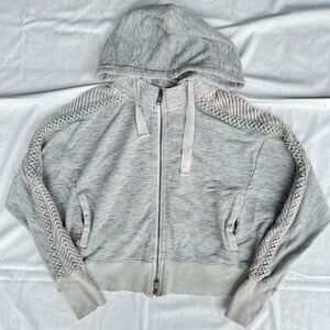 FREE PEOPLE Movement Mountain High Cable Knit Crochet Hoodie Size XS/S